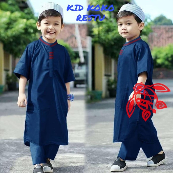 Koko Anak Ethica Terbaru Kahfi Kids 50 Biru Elfa LF605  Restu Navy [0123] SdaGamis