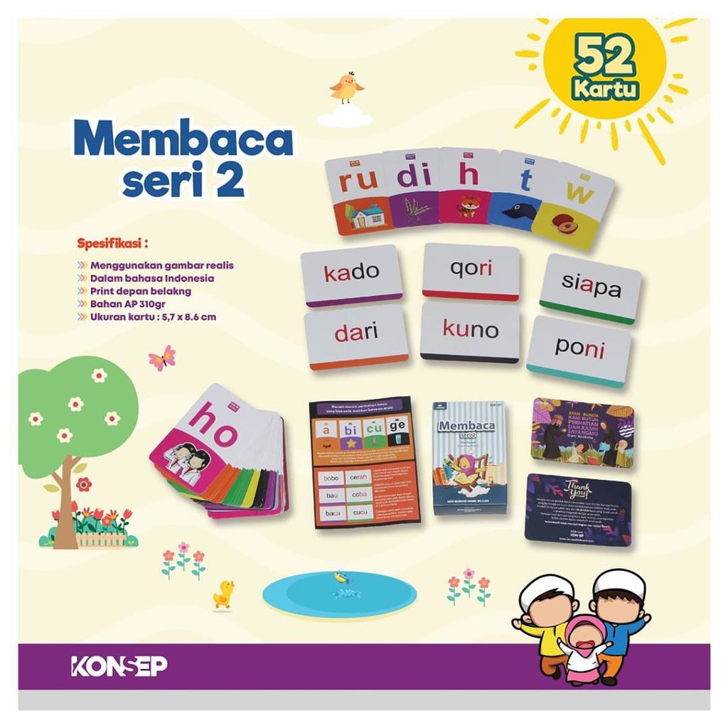 Flash Card Kartu Pintar Belajar Balita Seri Membaca 2