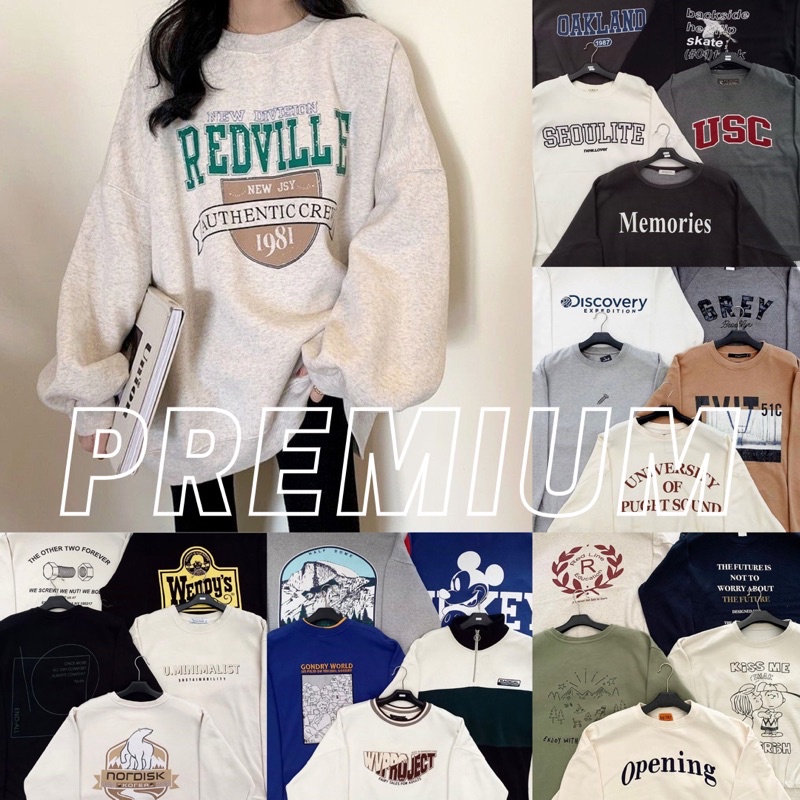 [PART 1 PREMIUM] HOODIE SWEATER CREWNECK PREMIUM OVERSIZE LENGAN BALON