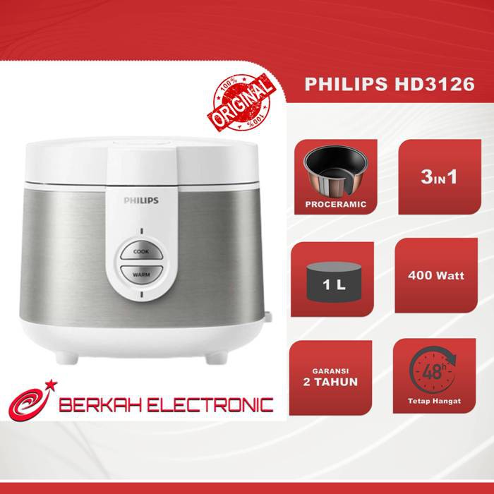 Jual RICE COOKER PHILIPS PREMIUM 1 LITER HD 3126 Shopee Indonesia