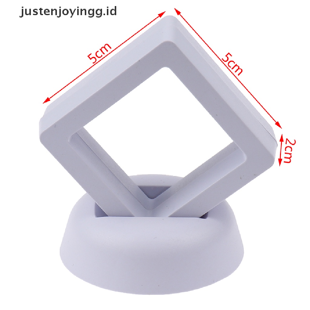 Kotak Display Perhiasan / Koin 3D Bentuk Persegi Dengan Stand Holder