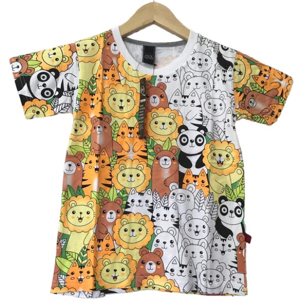 Kaos Anak Fullprint Premium - Smile Animals