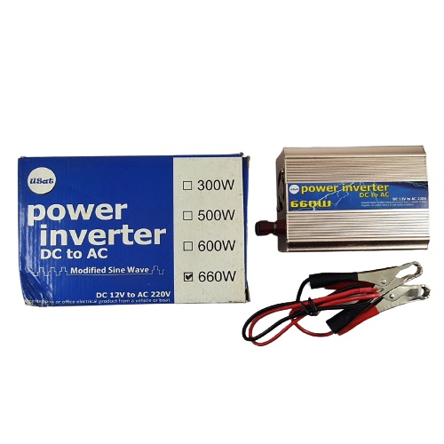 Power Inverter USAT 660 Watt DC 12V to AC 220V 660w 12 Volt Alat ubah Aki ke Listrik