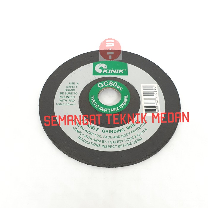 KINIK 4" BATU GC GERINDA GURINDA POLES KACA GRANITE FLEXIBLE 80 KINIK