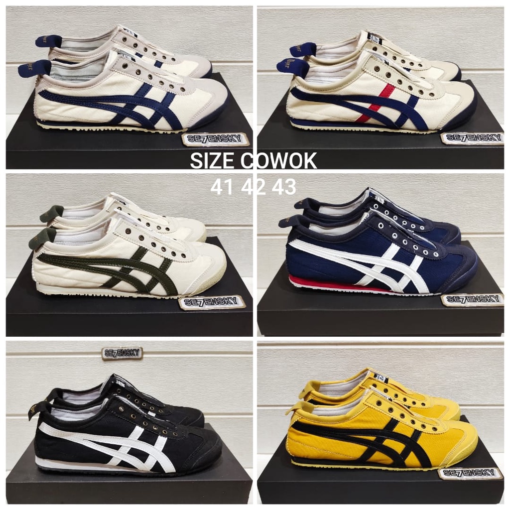 Onitsuka tiger Sepatu Pria Slip On Size Besar 41 42 43 Bahan Kanvas Men