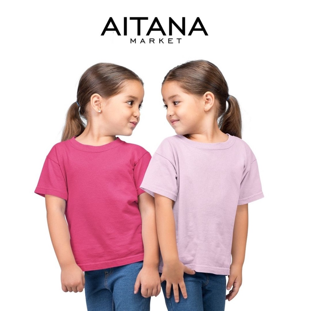 Aitana - Baju Kaos Polos Anak Untuk Usia 2-8 Tahun Bahan Katun Combed 30s