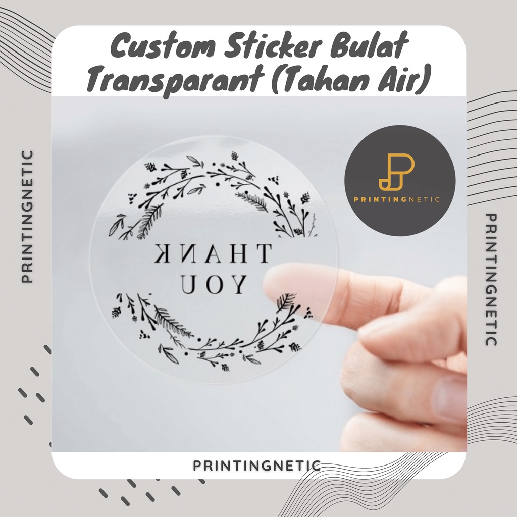 

(FREE DESIGN) Custom Sticker Transparant Bulat Tahan Air / Custom Sticker Bulat / Sticker Logo Bulat