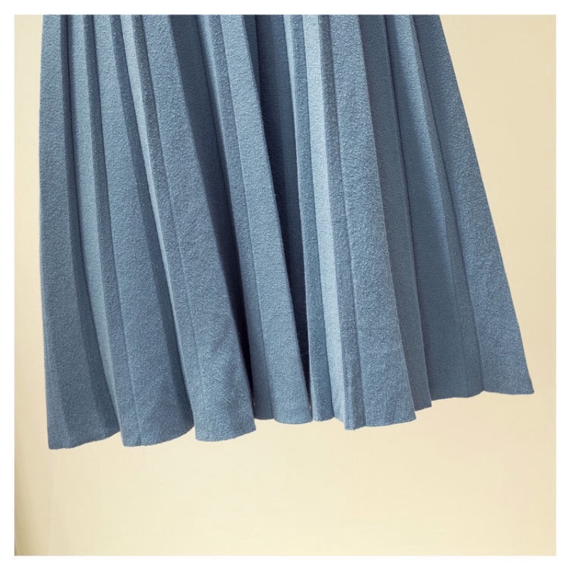 Midi Pleat Knit Skirt Premium ( Rok Rajut Prisket )