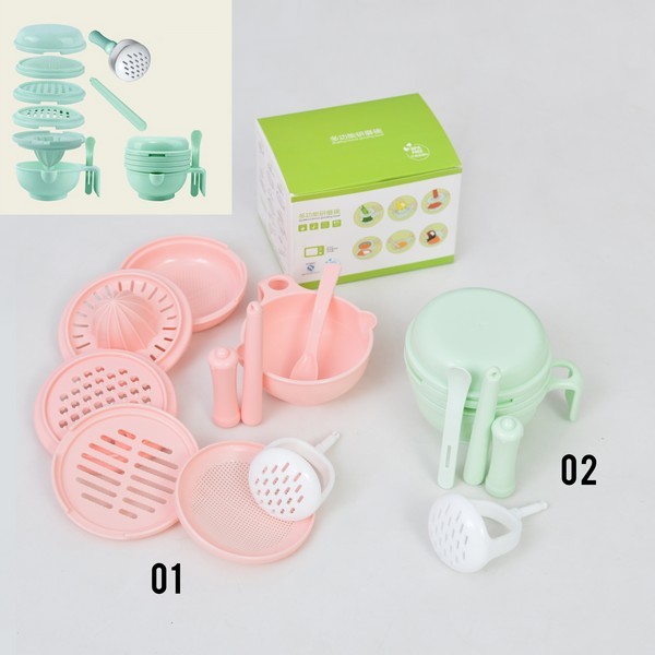 Baby Food Maker - Mangkok Penggiling Makanan Bayi Manual isi 9pc M054