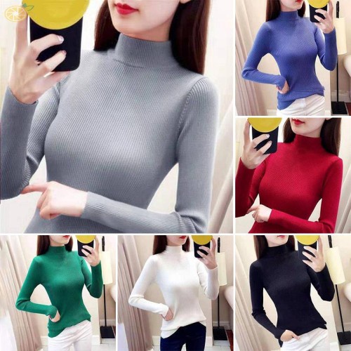 turtleneck/longneck rajut wanita / sweater turtle neck rajut wanita / kerah tinggi korea