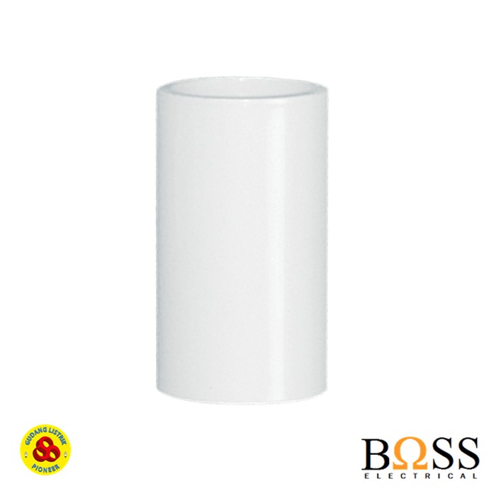 BOSS SOK PIPA CONDUIT 20MM PUTIH / SAMBUNGAN PIPA LISTRIK 20 MM