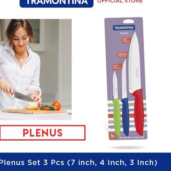 Best Product Pisau Tramontina - 3 Pcs Knives Set Plenus Colourful L8G