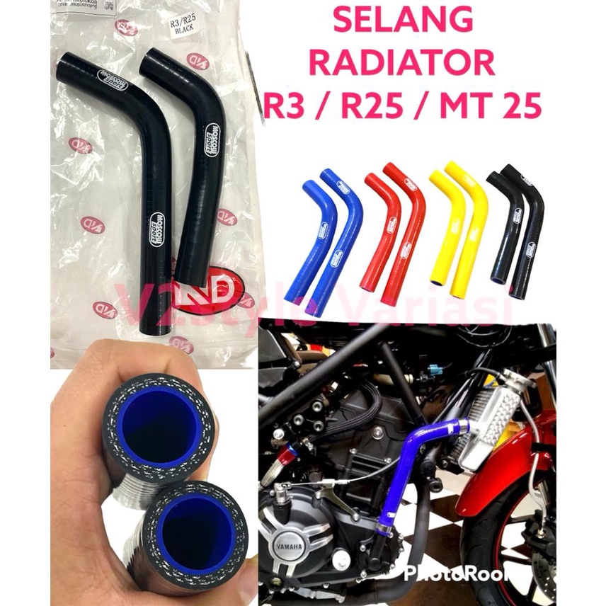 SELANG RADIATOR R25 R3 MT25 IMPORT THAILAND SET 2 PCS ORIGINAL SLANG MESIN RADIATOR HOSE YZF R3 R25 MT 25 For YAMAHA R3 R25 Motorcycle Silicone MOSCOW Selang Radiator Hose Kit Heater Engine Water Pipe PNP 2015 2016 2017 2018 2019 2020 2021 2022