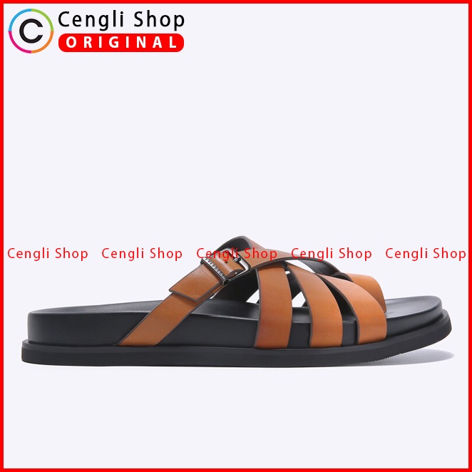 SANDAL JEPIT EVERBEST PRIA ORIGINAL CASUAL KULIT BRANDED COKLAT EM18