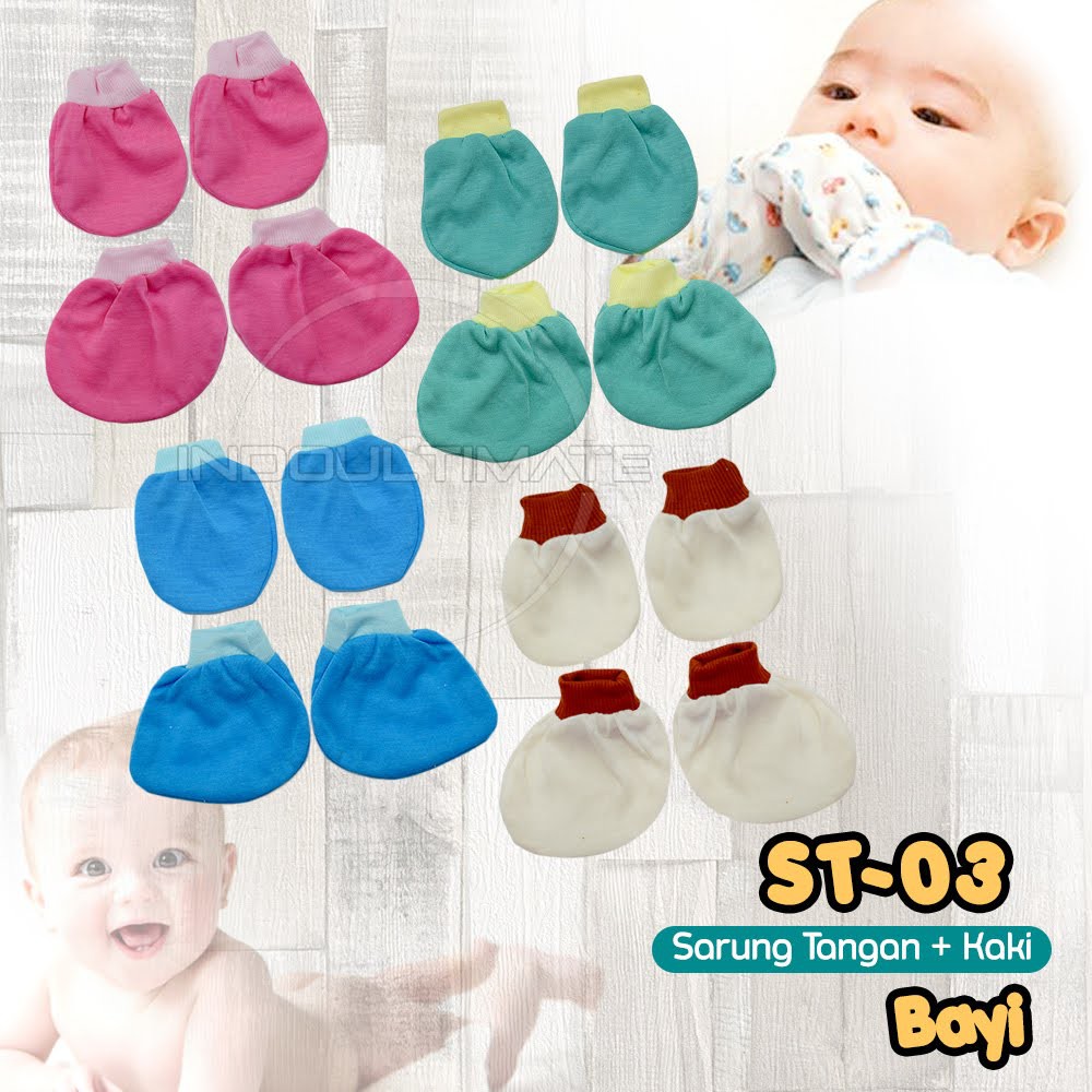 1 Pc [COD] Sarung Tangan Bayi Sarung Kaki Bayi ST-03 Pelindung Tangan Bayi Pelindung Kaki Bayi  Sarung Tangan Dan Kaos Kaki Baby New Born Sarung Tangan Kaki Bayi Baru Lahir Newborn