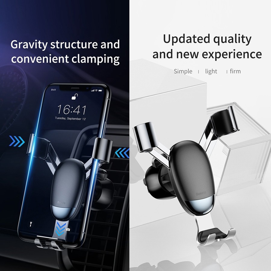 BASEUS ORIGINAL Car Holder Mini Gravity Mount Air Vent Mobile Phone Mount Mobil Universal GPS