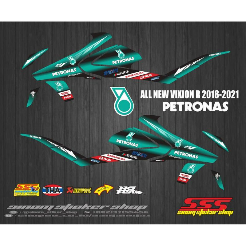stiker Striping Variasi  All New Vixion R 2018-2021 Petronas