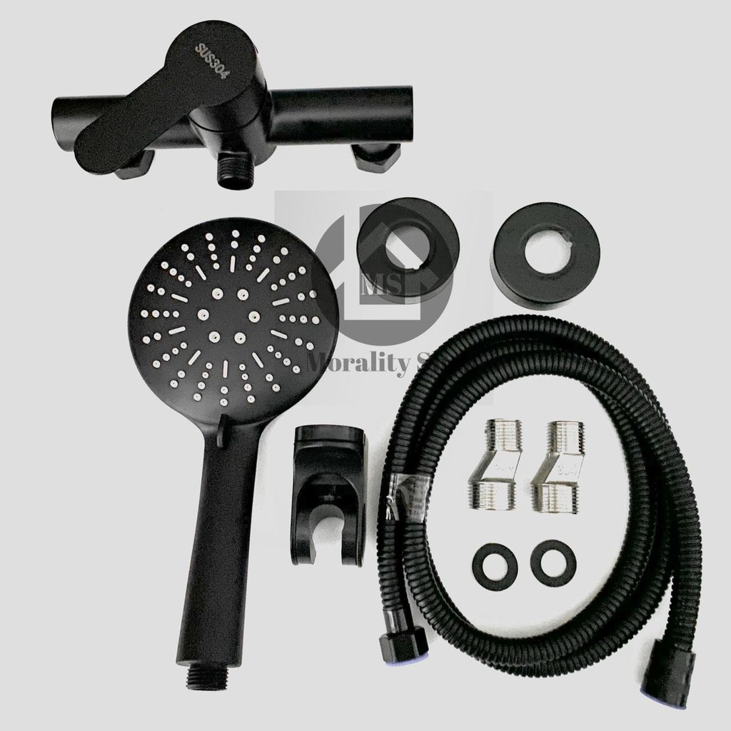 Kran Panas Dingin SHOWER Stainless 304 HITAM 29-keran air hot cold 5in1 Black STAINLES minimalis L10