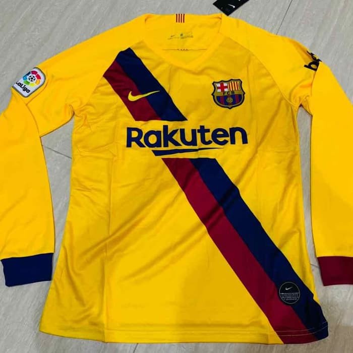Jersey Baju Bola Barca Away Longsleeve LS 2019 2020 Grade Ori Top Quality