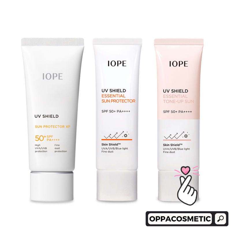 IOPE UV Shield Sun Protector XP SPF 50+ PA++++ 15ml | IOPE UV Shield Essential Sun Protector SPF 50+ PA++++ 10ml | IOPE UV Shield Essential Tone-up Sun SPF 50+ PA++++ 10ml  | IOPE UV Shield Anti Pollution Sun Serum 10ml