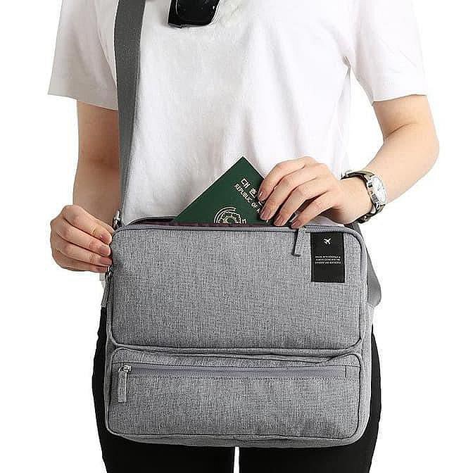 Tas Selempang Pria 370 Tas Travel Banyak Sekat Korean Office Organizer Bag