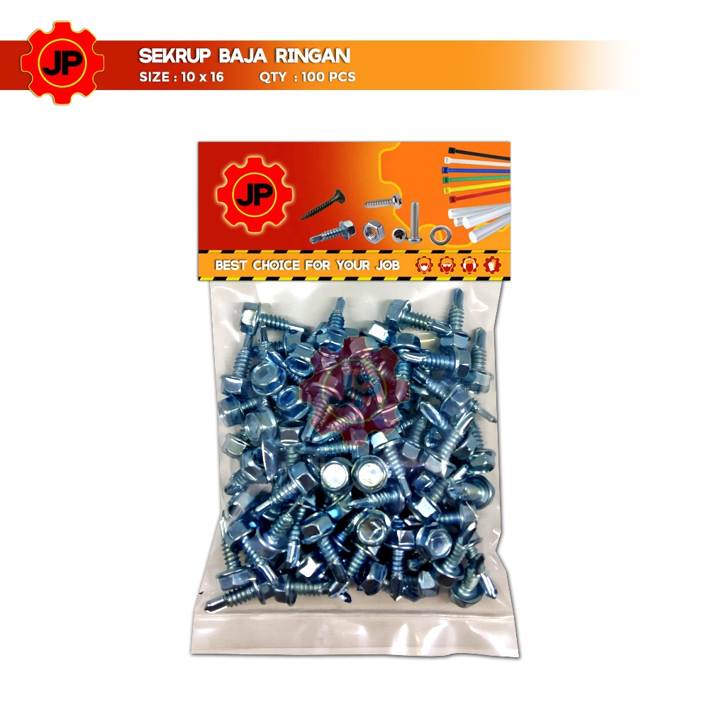 SEKRUP BAJA RINGAN 10 x 5/8 - BAUT SKRUP ROOFING PUTIH ISI 100 PCS