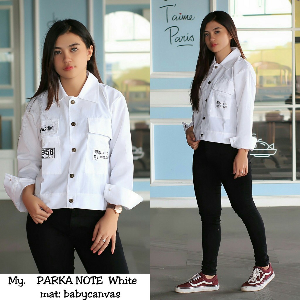 Parka Note Wanita-Jaket Parka Wanita Terlaris