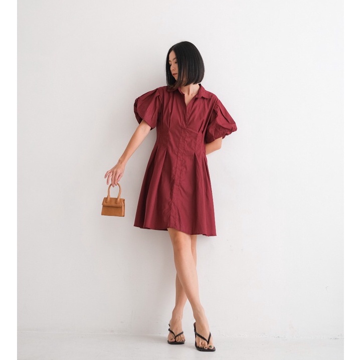 Genie - Pomelo dress lengan balon/puff