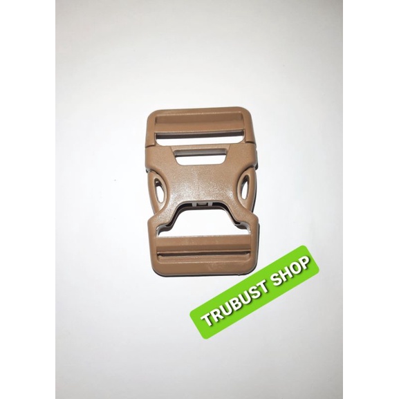 kunci sodok tas slot plastik buckle coklat muda/cream carbela ukuran 3.8cm jual /pack isi 60pcs