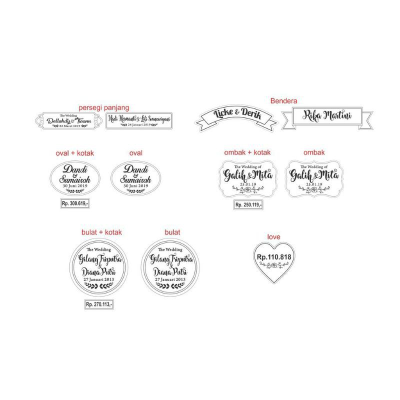 Label Persegi Panjang Nama Akrilik Emas Grafir dan Laser Cut Custom Nama / Inisial / Text