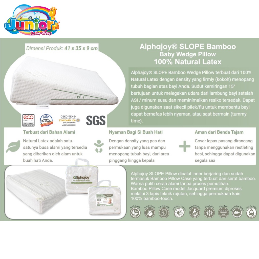 Alphajoy Slope Baby Bamboo Latex Pillow