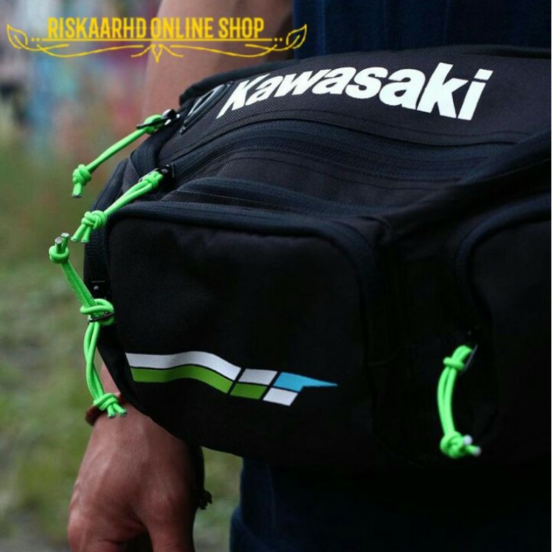 Tas Selempang Kawasaki Waistbag Kawasaki Tas Pinggang Kawasaki Option Merch Original