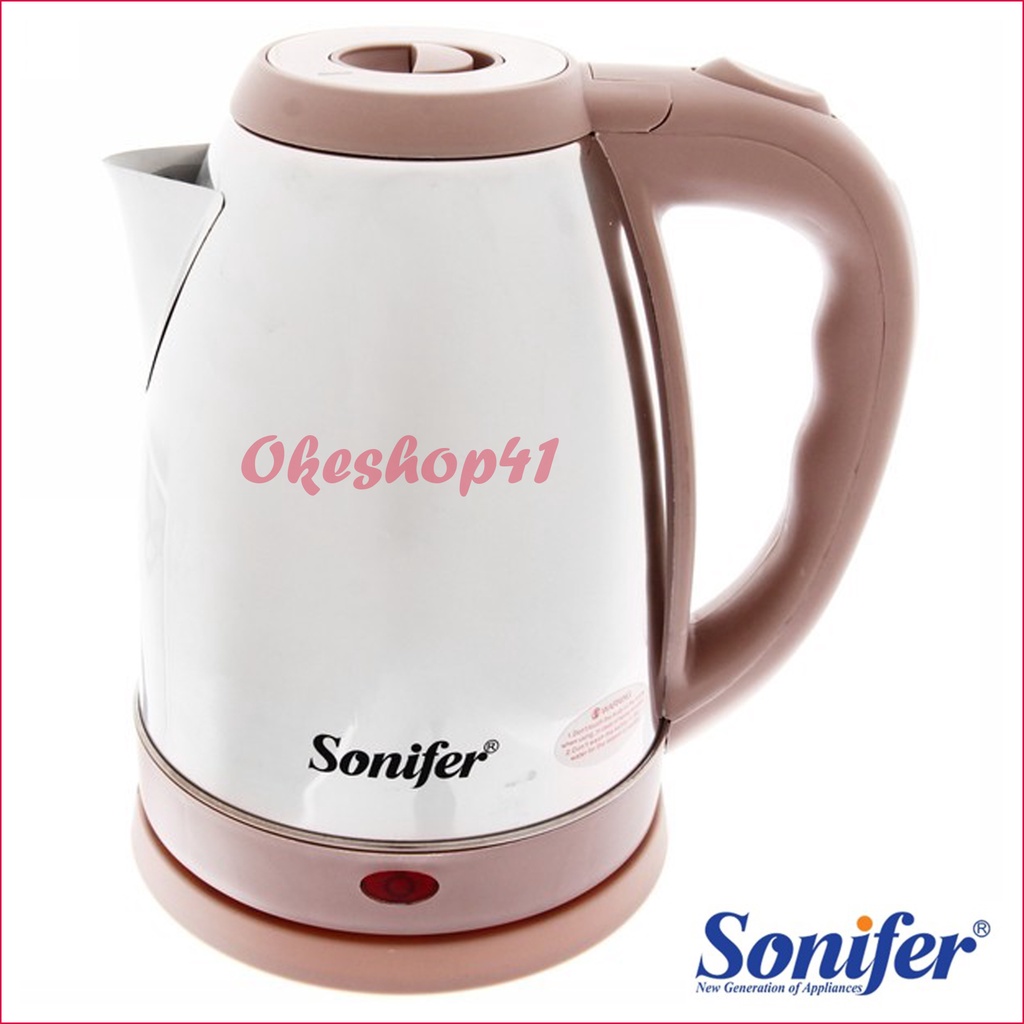 Sonifer Teko listrik SF-2048 kettle 1.8L Pemanas Air stainless