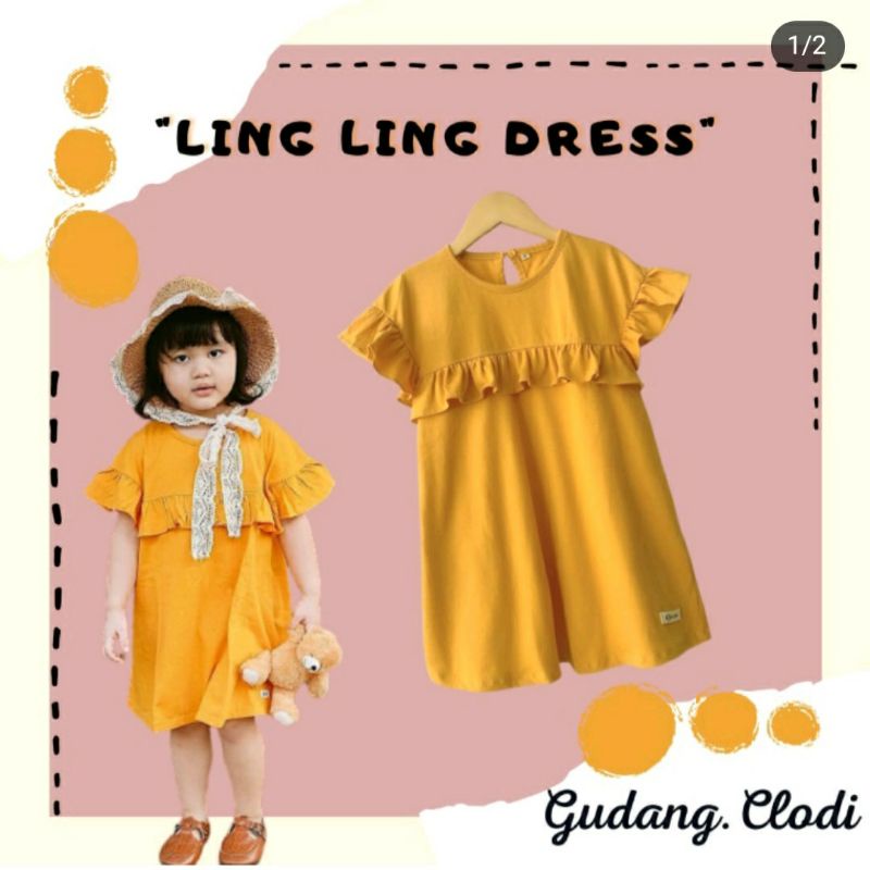 LING LING DRESS 1-5 TAHUN RUFFLE POLOS