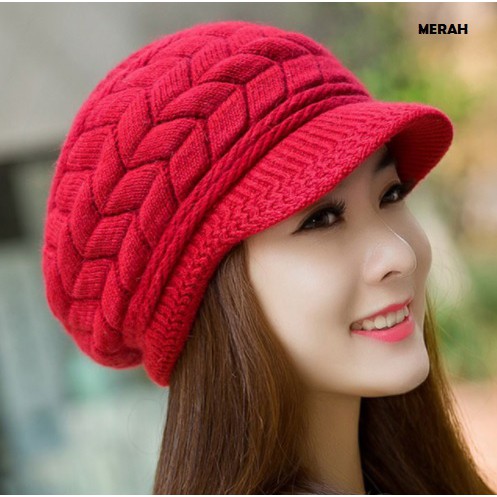 Topi Kupluk Wool Wanita Untuk Musim Dingin Winter