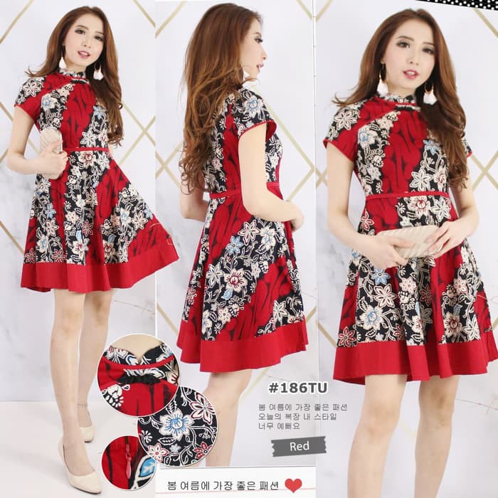 Dress imlek Dress batik imlek 186 Murah