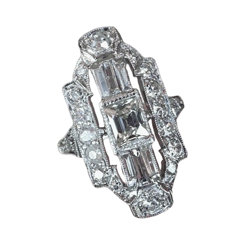 Cincin Sterling Silver 925 Dengan Sapphire Putih Alami Untuk Wanita