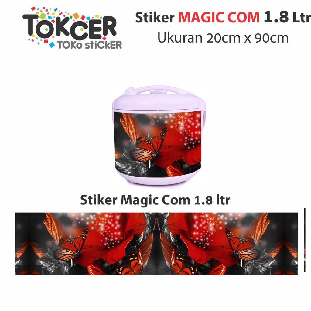 Stiker Kulkas/stiker magic com/stiker kompor motif Kupu-kupu HITAM