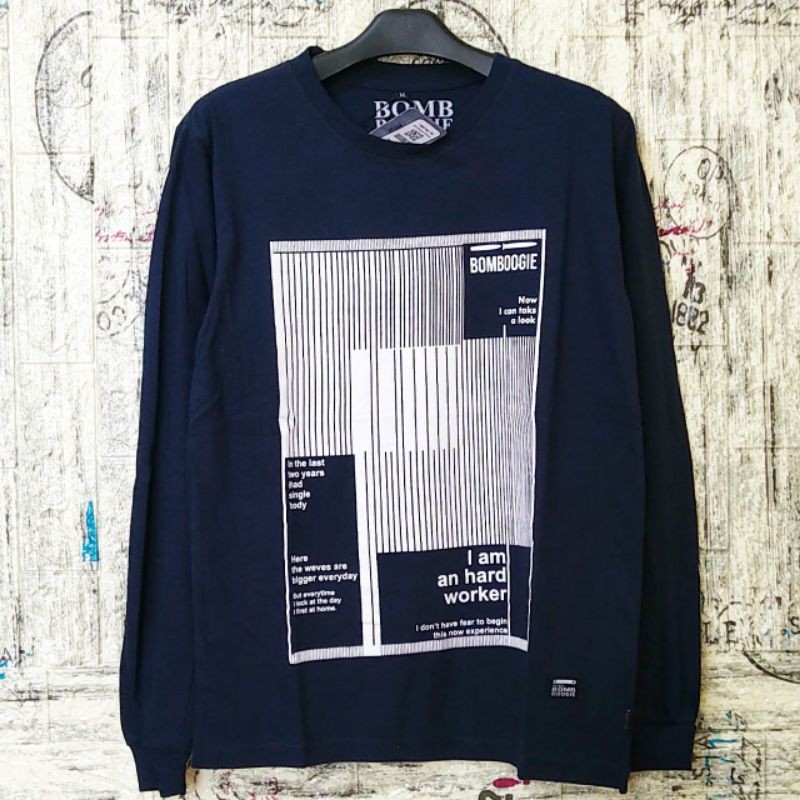 kaos distro lengan panjang bombboogie/longsleeve bombboogie/lengan panjang bombboogie murah