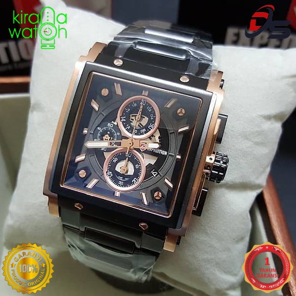 Expedition E 6731 MC BBRBA Chronograph Men Black Dial Black Stainless Steel Strap