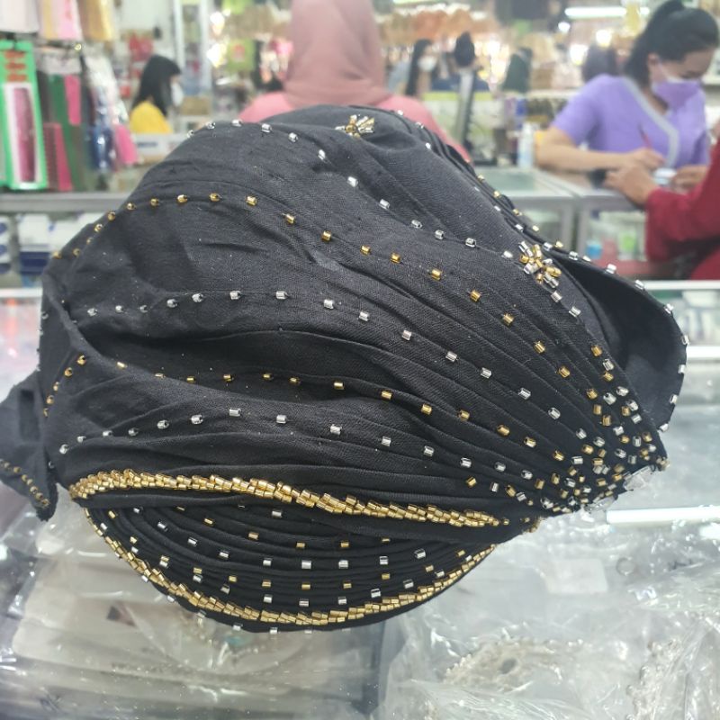 blangkon pengantin jogja mutiara payet