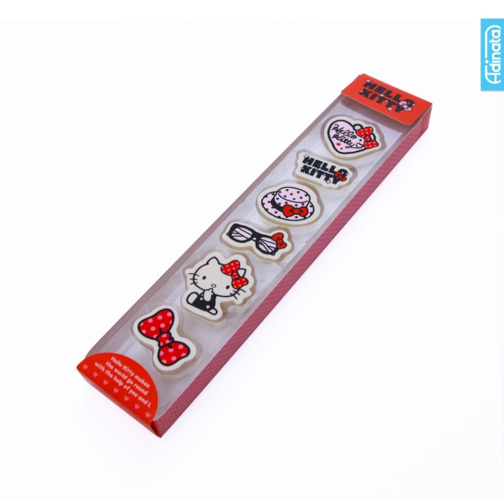 Hello Kitty Eraser Set 6pcs Adinata / Penghapus