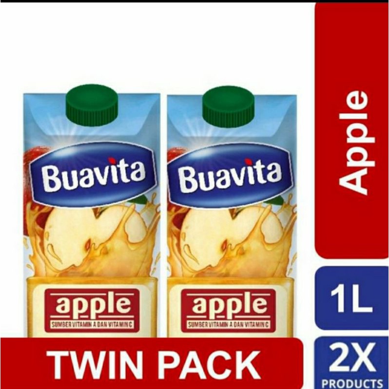 

Buavita Apple Juice Minuman Jus Buah Apple Asli 1000 Ml Twinpack