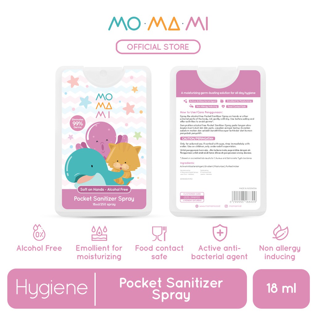 Momami Pocket Sanitizer / Sanitizer Bayi dan Anak (Tersedia varian karakter)