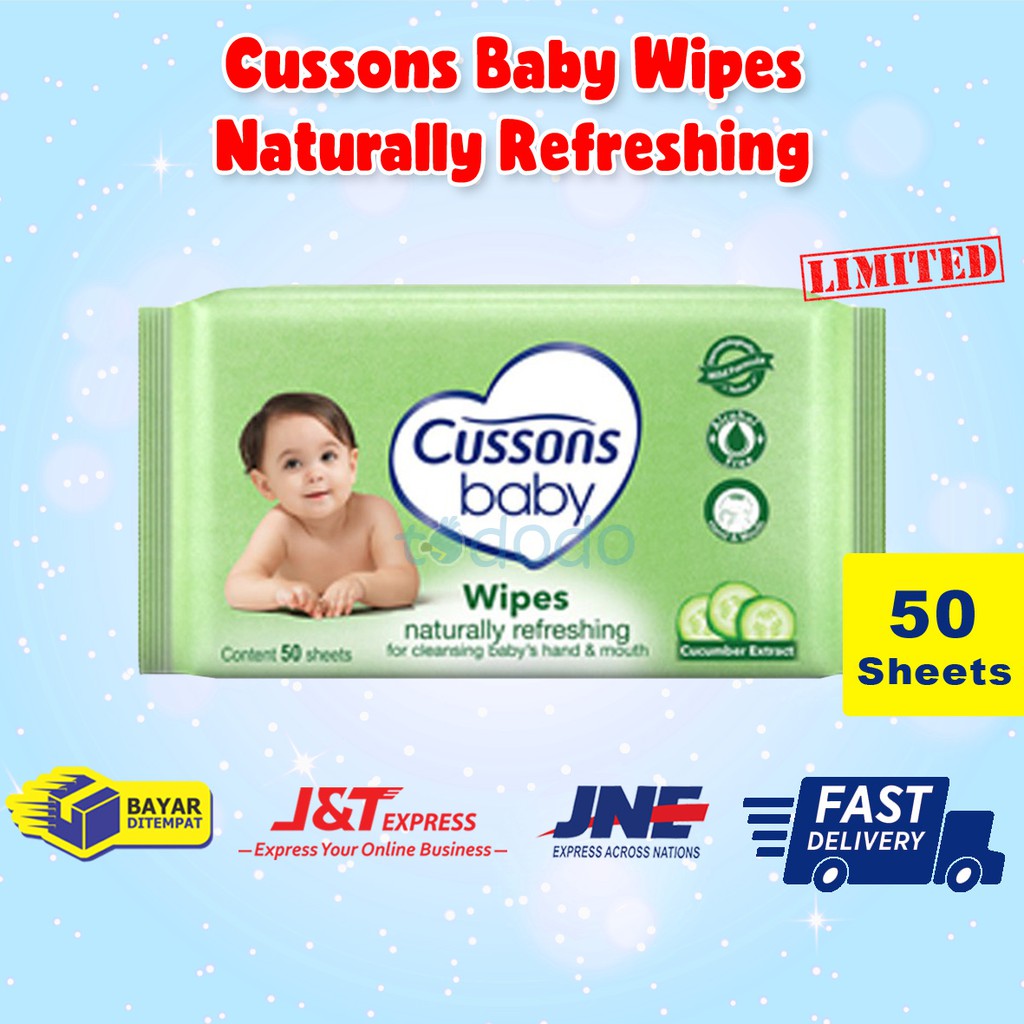 Cussons Baby Wipes Naturally Refreshing 50`S - Tisu Basah