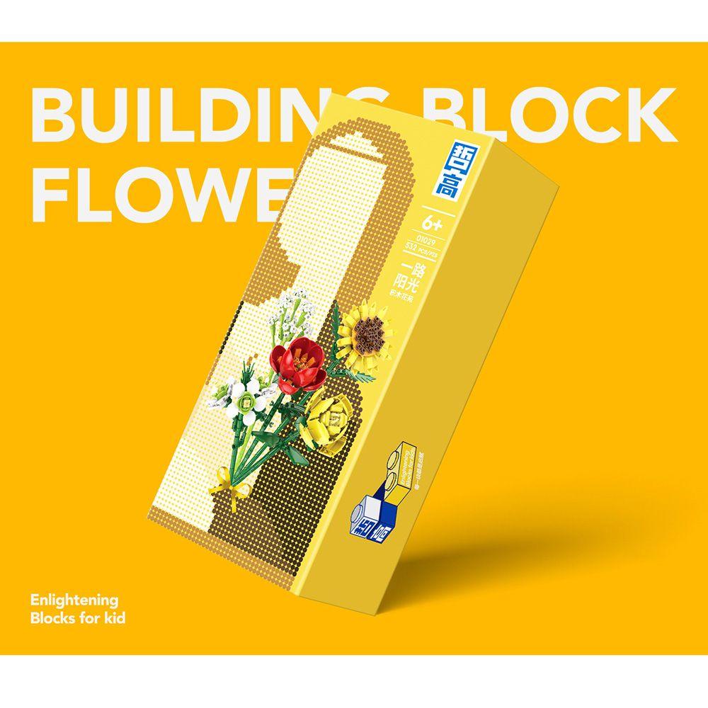 Suyo Building Blocks Flower DIY Mainan Bunga Mawar Merah Jaring Tiga Dimensi