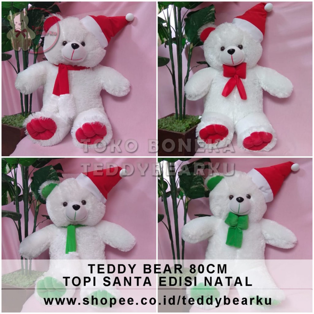 TERBATAS! BONEKA BERUANG TEDDY BEAR 80CM TOPI SANTA JUMBO EDISI NATAL PRODUSEN LANGSUNG