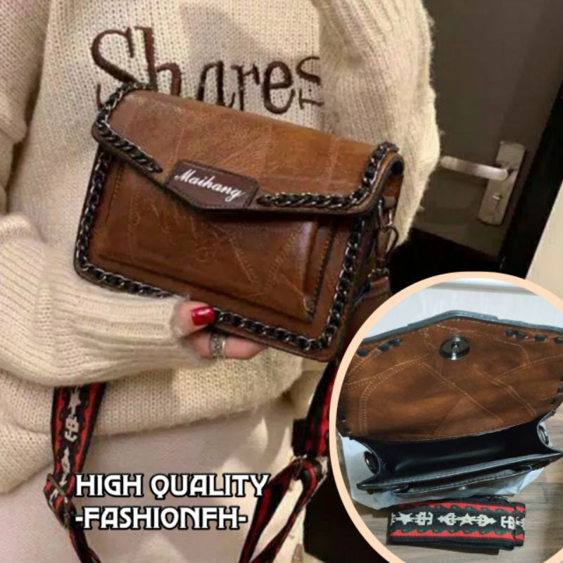 Tas Selempang Wanita TERBARU Import Kualitas Bagus Murah warna Coklat hitam hijau untuk kondangan bs