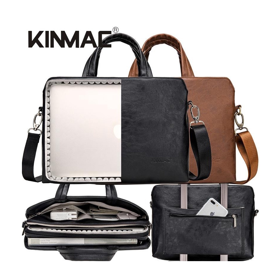 Tas Laptop Macbook KINMAC PU Leather Series Kulit 13 14 15 15.6 inch