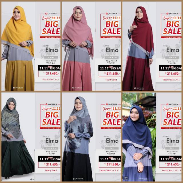 DISKON Baju Gamis Bahan Toyobo Adem Busui ELMA DRESS Original Branded YASMEERA
